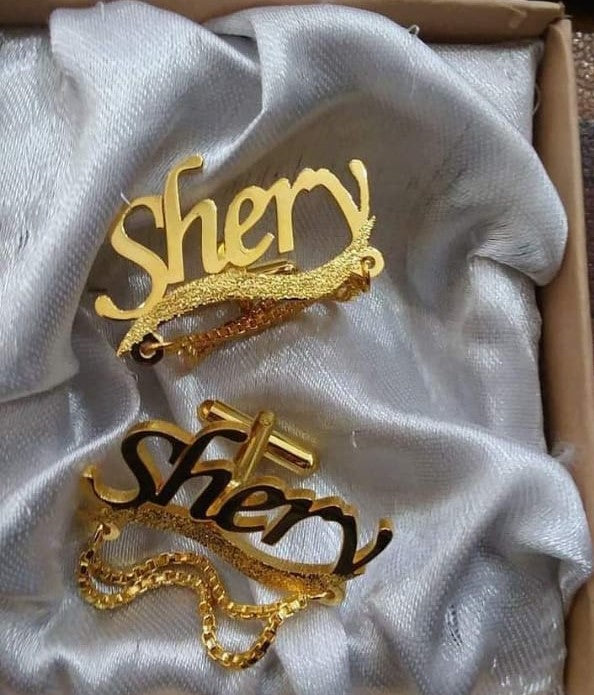 Customize Name Cufflinks With Chain