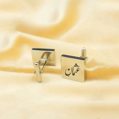 Custom Square Cufflinks - Silver Plated